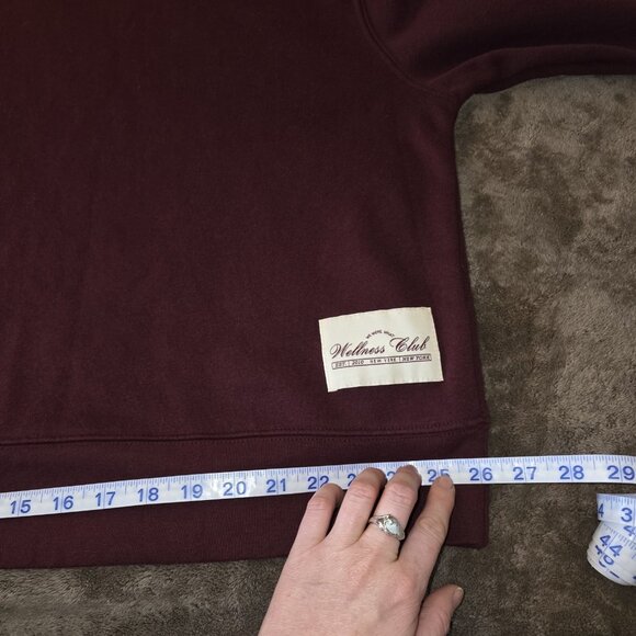 WeWoreWhat Wellness Club Oversized Crewneck Sweatshirt Burgundy L - Picture 12 of 12